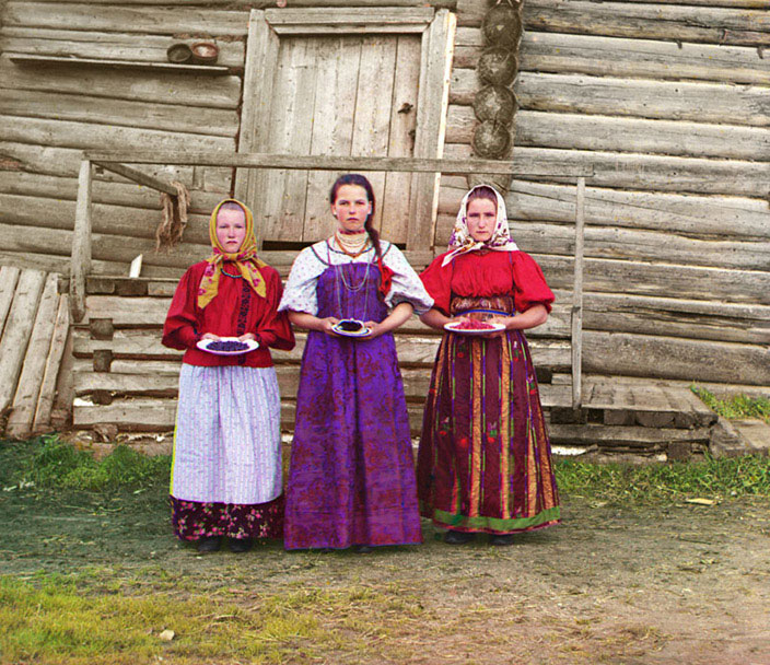 Prokudin-Gorsky's "Peasant Girls, 1909," from the Library of Congress and in the public domain.