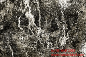 Figure 3 - Mineral Veins in Antique Granite Block, Kittery, ME, (c) DE Wolf 2013.