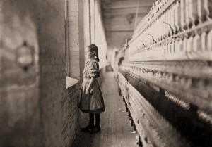 Figure 1 - Unknown spinner, Lewis Hine, c1908, from the LOC and in the public domain.