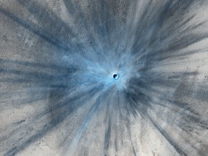 Figure 1 - A dramatic, fresh impact crater dominates this image taken by the High Resolution Imaging Science Experiment (HiRISE) camera on NASA's Mars Reconnaissance Orbiter on Nov. 19, 2013.  Researchers used HiRISE to examine this site because the orbiter's Context Camera had revealed a change in appearance here between observations in July 2010 and May 2012, bracketing the formation of the crater between those observations.