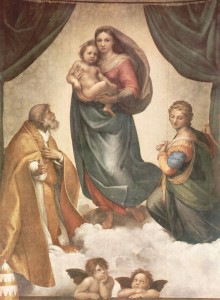 Figure 1 - Ra[hael's "Sistine Madonna," from the Wikimedia Commons, The Yorck Project: 10.000 Meisterwerke der Malerei. DVD-ROM, 2002. ISBN 3936122202. Distributed by DIRECTMEDIA Publishing GmbH.